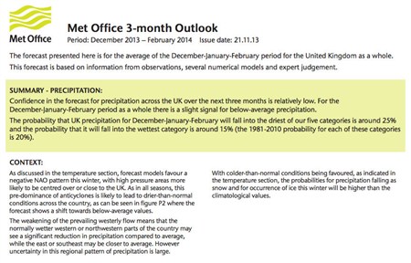 Met Office Lomg Range Forecast