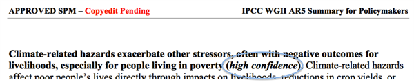 Reading IPCC, confidence bracket