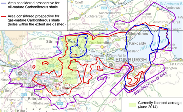 BGS Midland Valley shale map