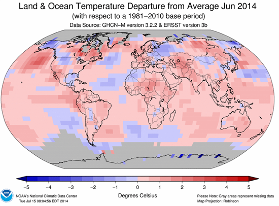 NOAA Surface Temps _2014 So Far