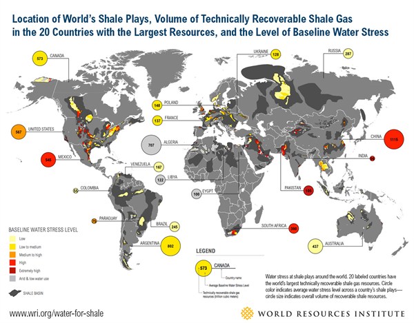 WRI global water resources map