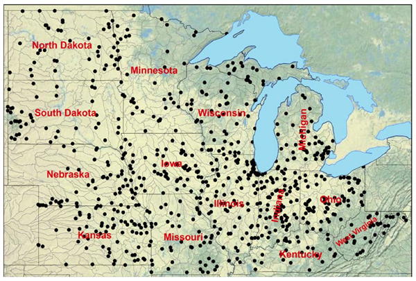 Mallakpour & Villarini (2015) Suppl Fig 8 Map Of Stations