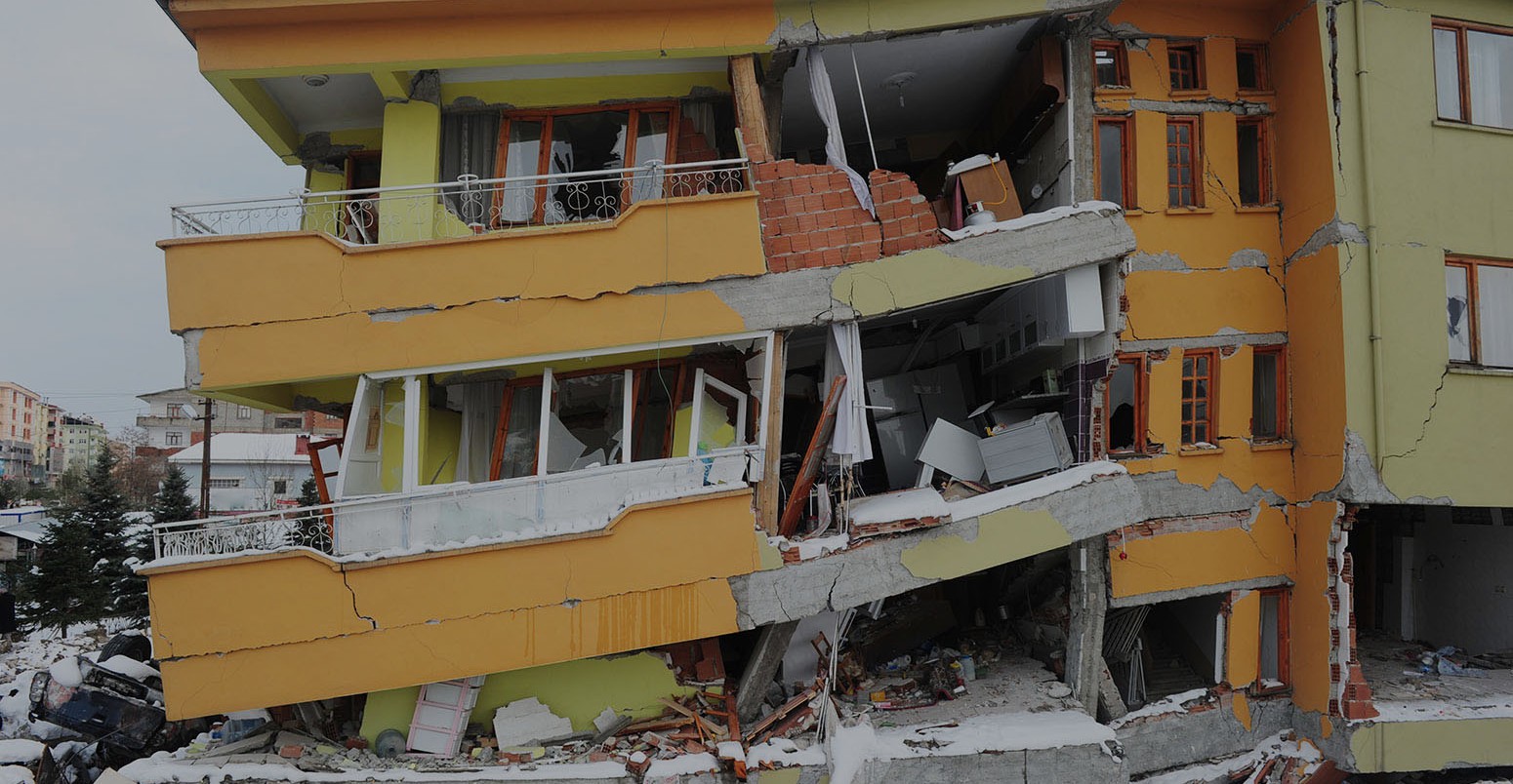 Aftermath of an earthquake in Van, Turkey.