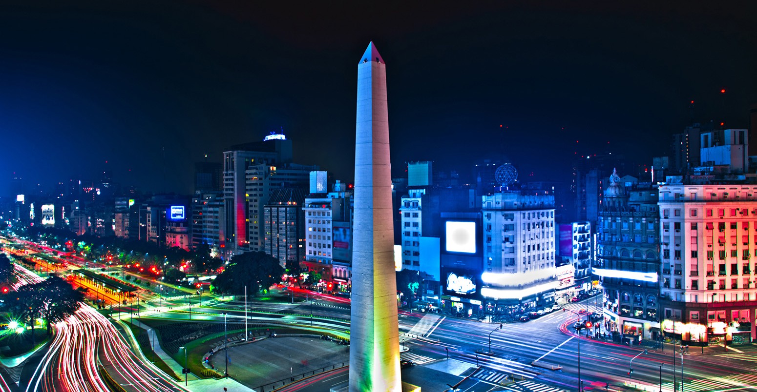 The city of Buenos Aires at night
