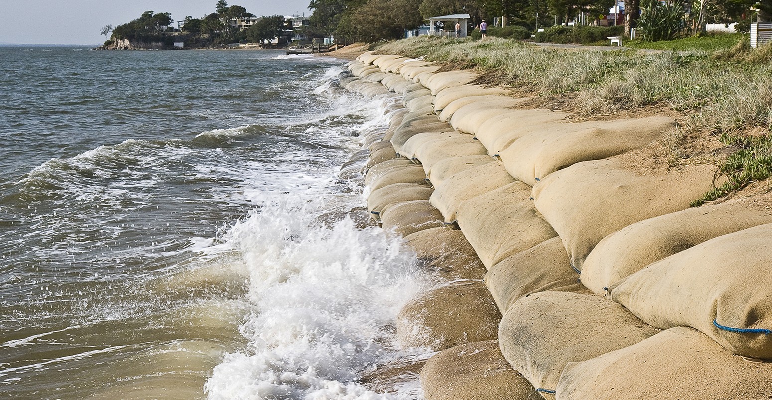 Erosion caused by rising sea levels