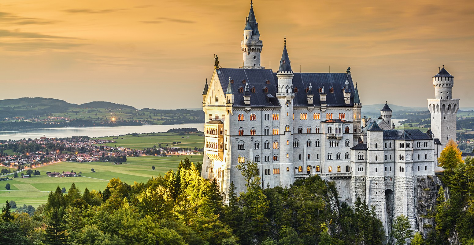 Neuschwanstein Castle in the Bavarian Alps of Germany