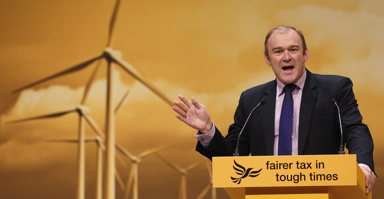 Ed Davey speaks at the Lib Dem party conference