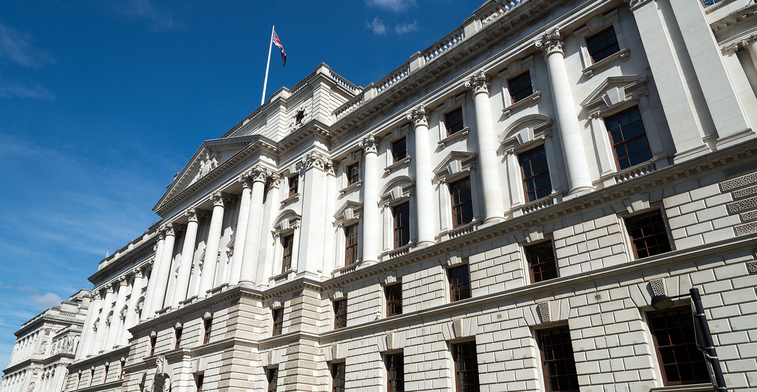 HM Treasury building, London, England, UK.