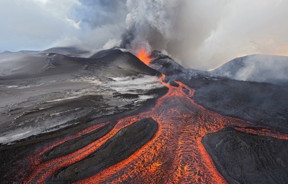 Tolbachik Volcano erupting, Kamchatka, Russia