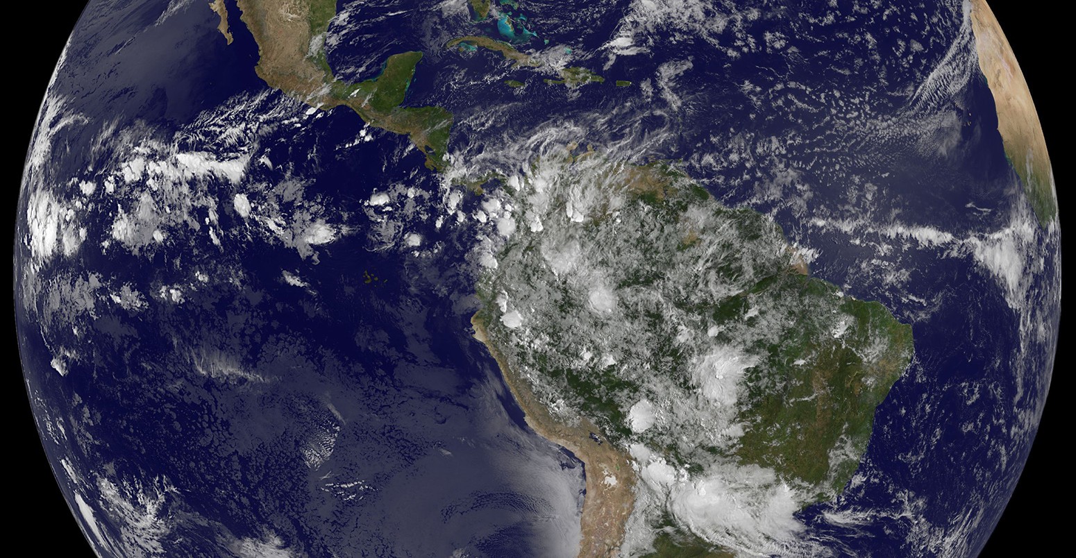 Satellite view of the Americas on Earth Day