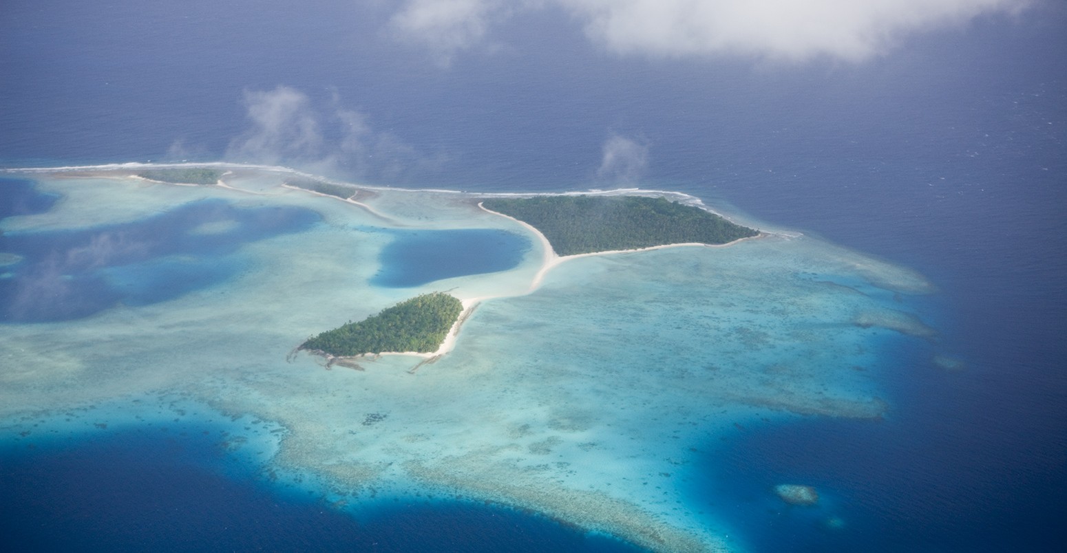 Aerial view of the Marshall Islands, Ailinglaplap Atoll