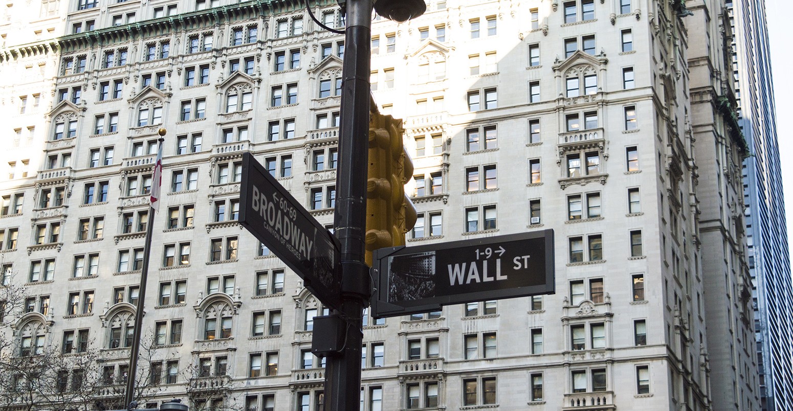 Wall Street sign, New York.