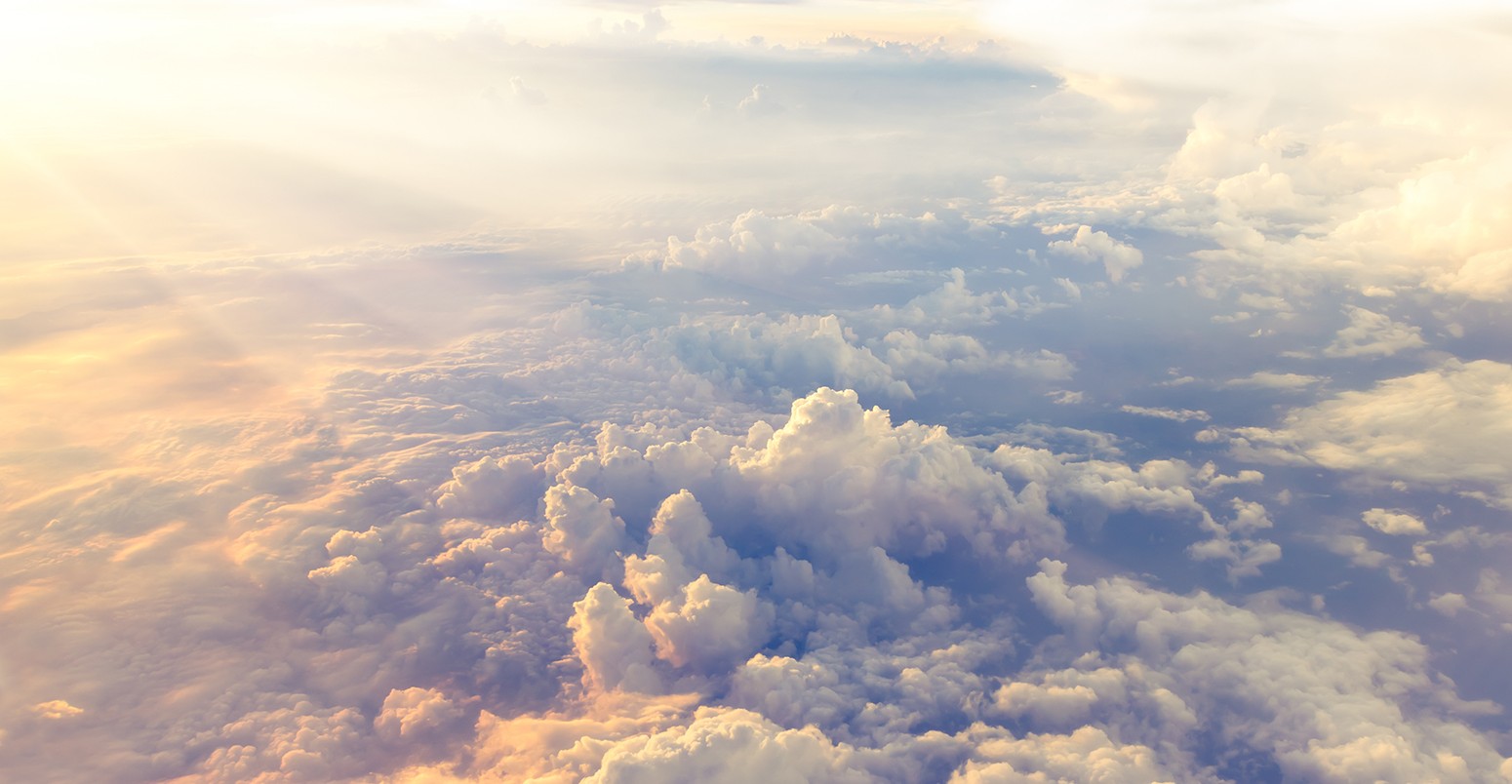 Clouds and sky from the window of an aircraft