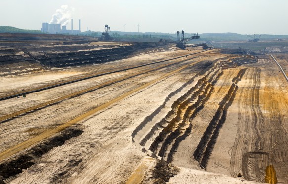Very Large excavators at work in one of the world's largest lignite (brown coal) mines
