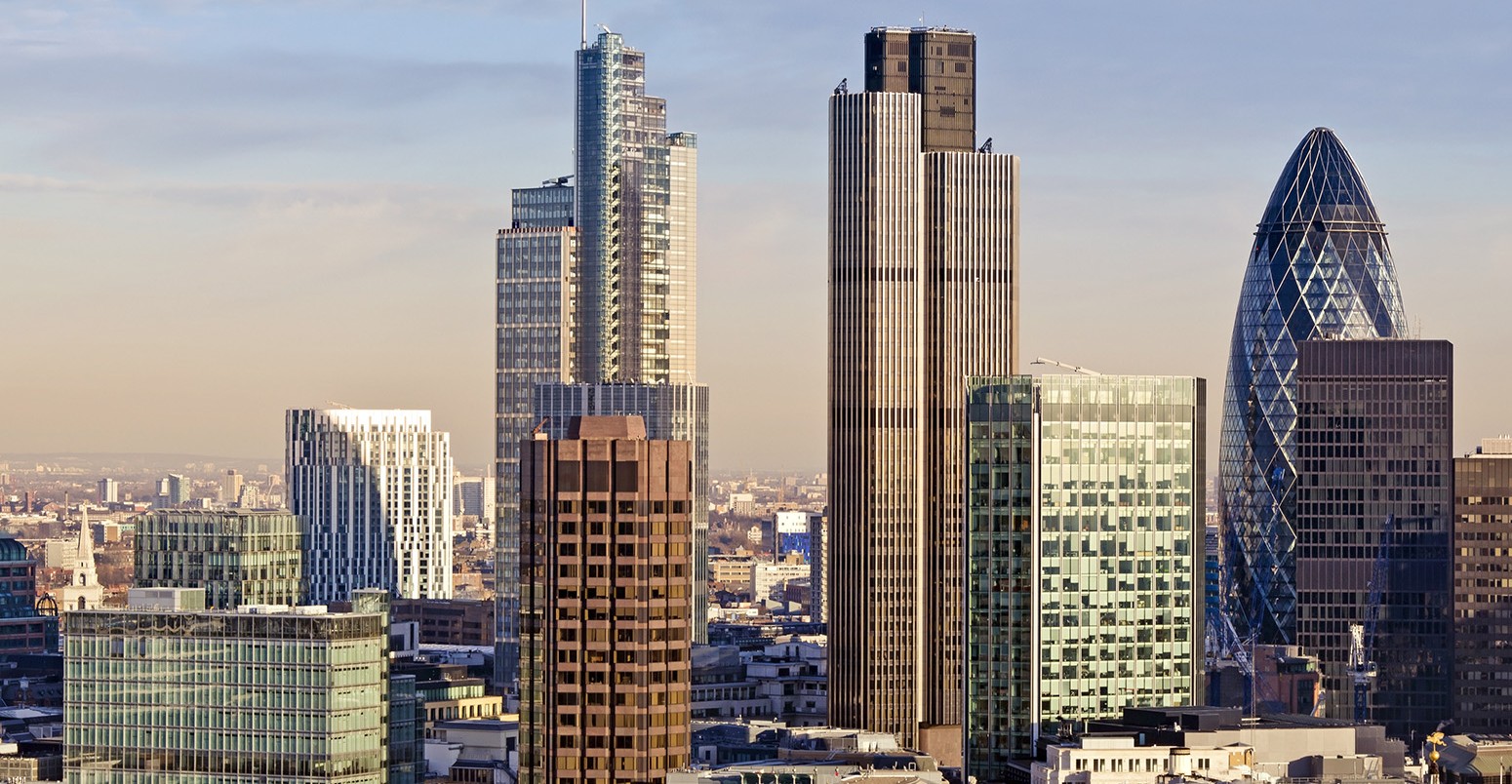 One of London's financial districts including the Gherkin.