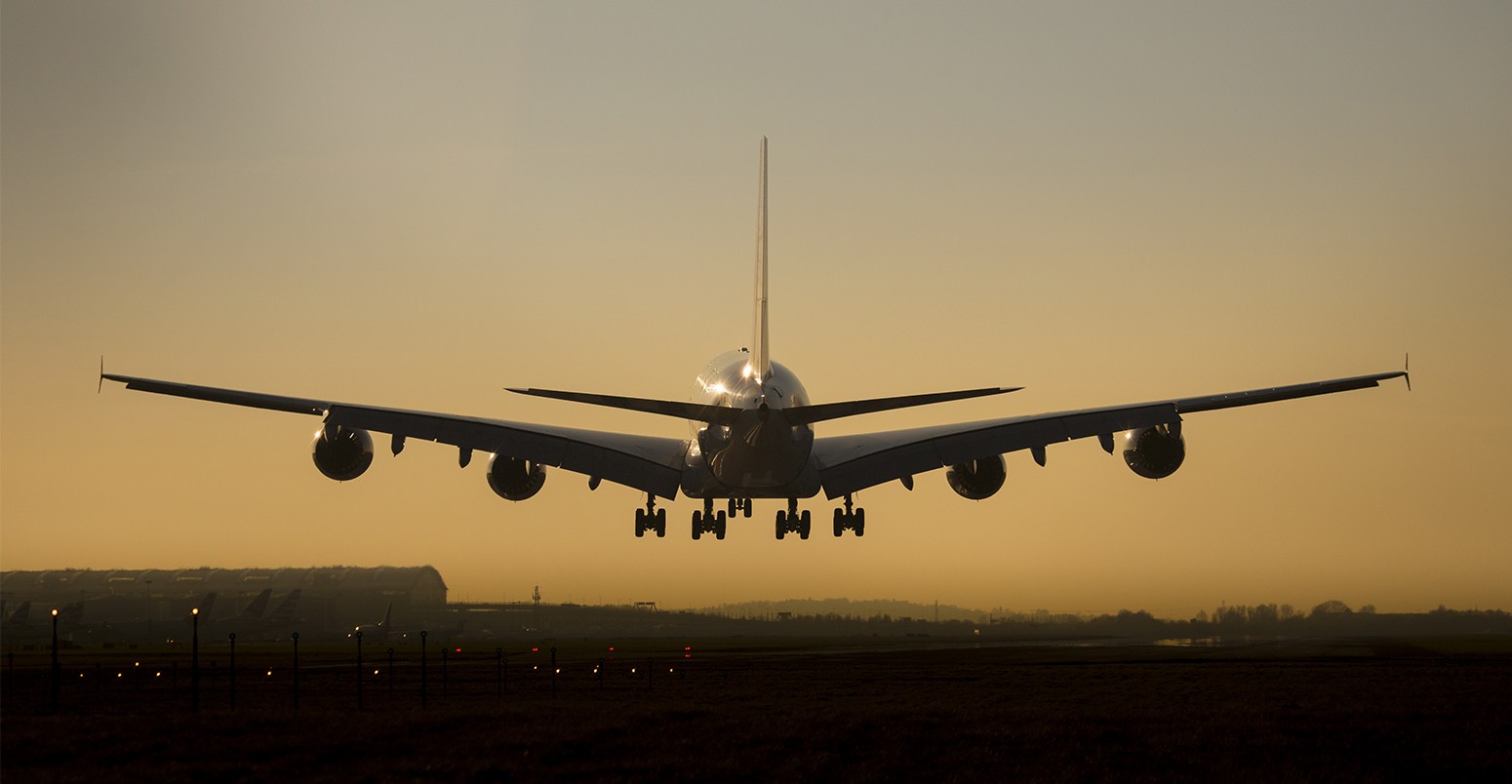 Aircraft landing at Heathrow