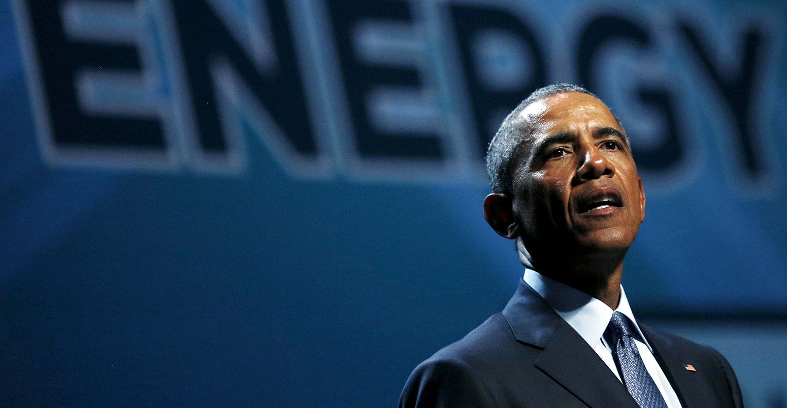 U.S. President Barack Obama addresses the National Clean Energy Summit at the Mandalay Bay Resort Convention Center in Las Vega