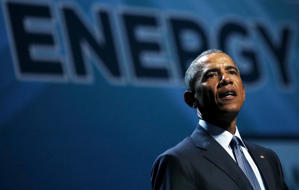 U.S. President Barack Obama addresses the National Clean Energy Summit at the Mandalay Bay Resort Convention Center in Las Vega