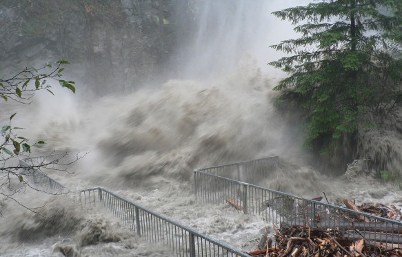 November 2006 flood, Granite Falls on the Stillaguamish River, Washington