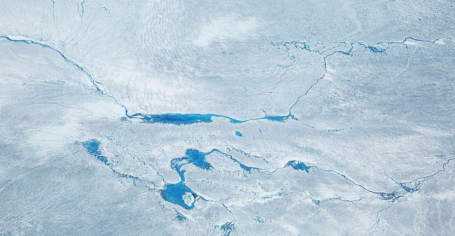 Glacial lakes over the ice sheet in Greenland