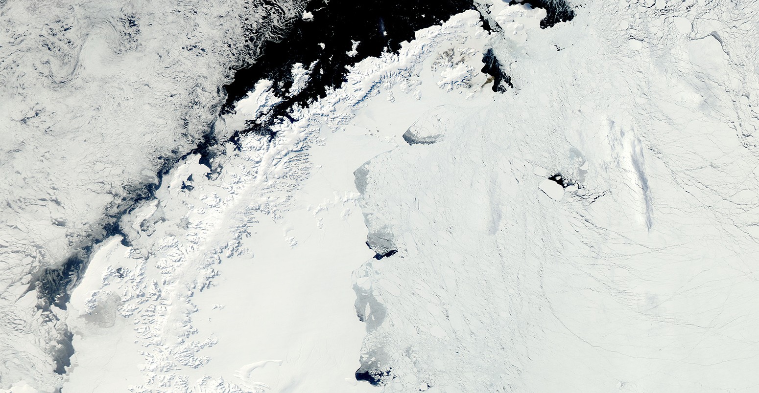 Aerial view of the Larsen ice shelf, Antarctica