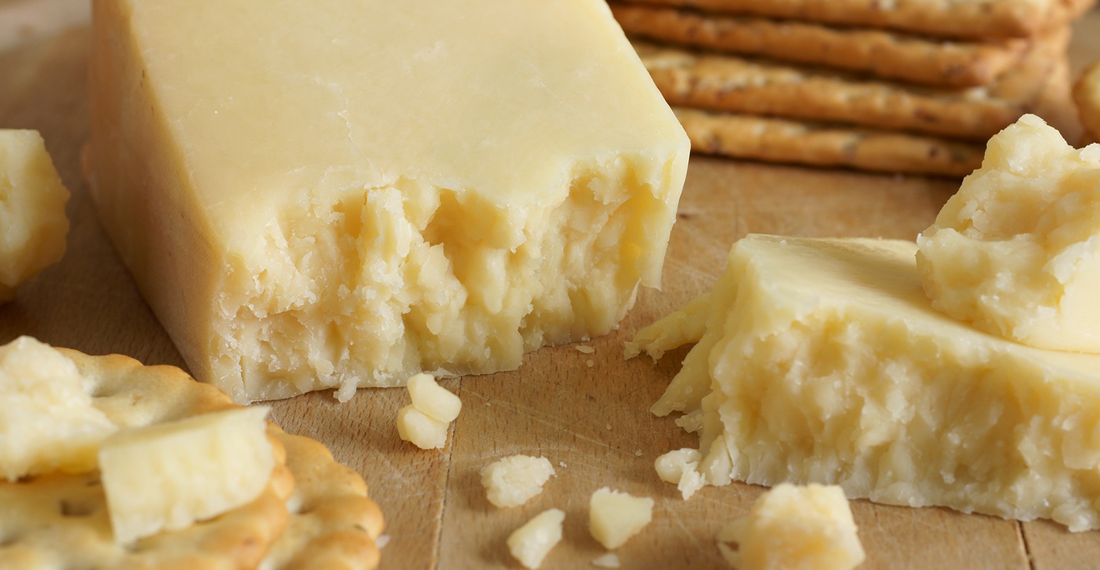 A traditional Lancashire cheese and crackers.