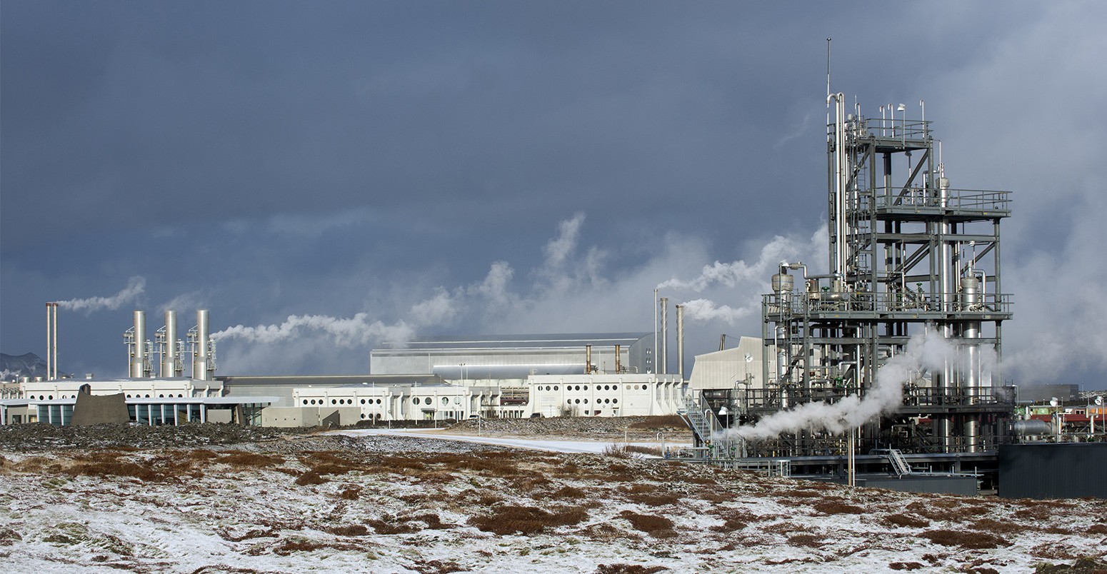 Power plant in arctic landscape