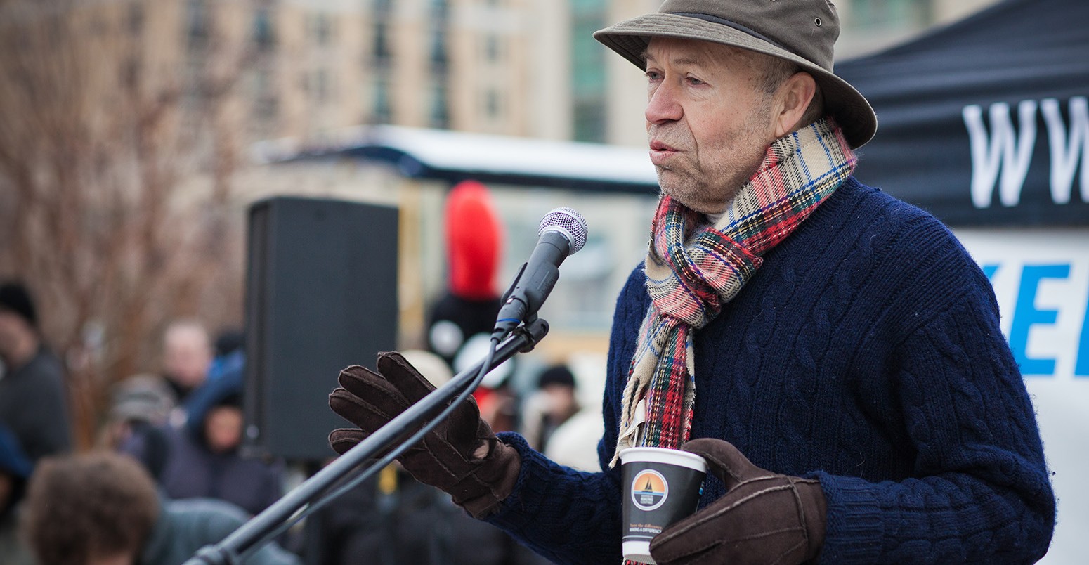 Dr James Hansen speaks at CCAN plunge