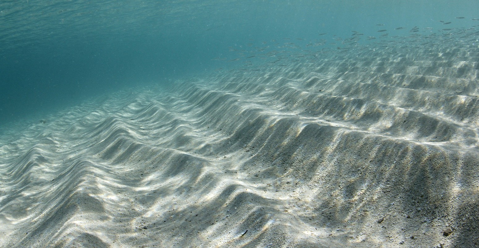 Underwater ripples in the sand, Bahamas, North America