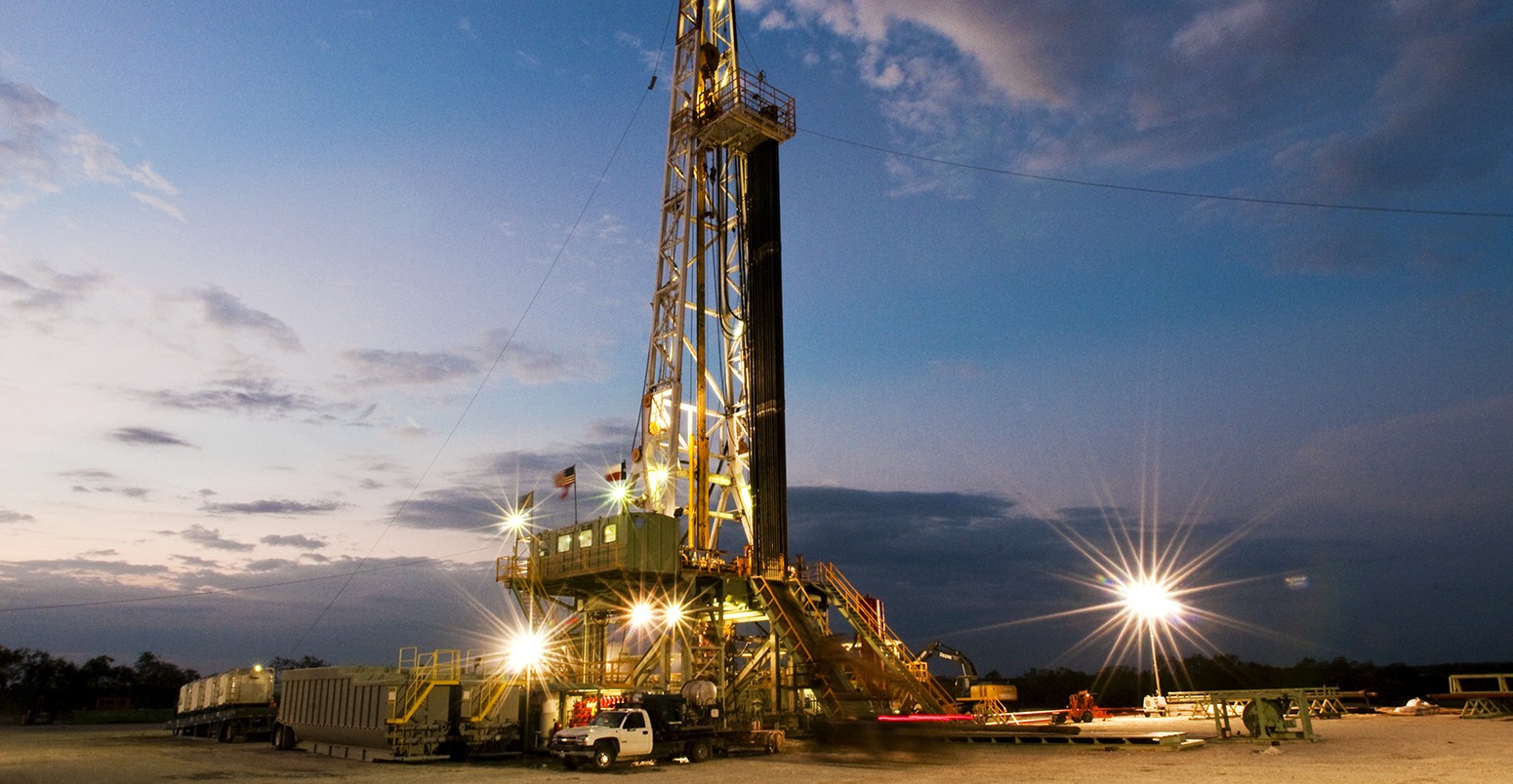 Drilling Rig Making a Connection for Oil Extraction from Shale