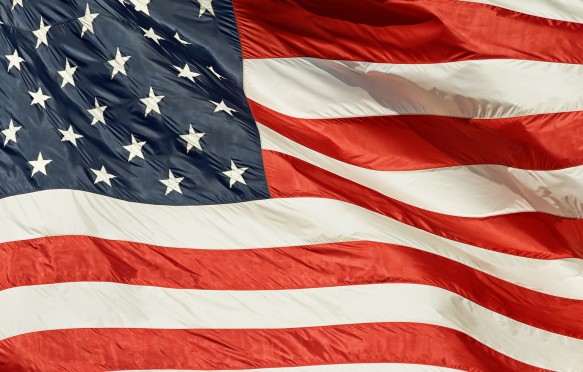 Cropped shot of the American flag