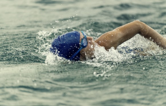 Triathlon training - athlete swimming