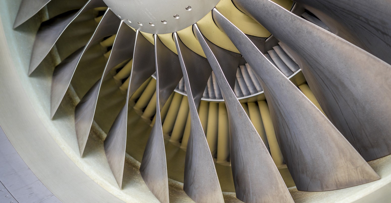 Blades in jet engine turbine
