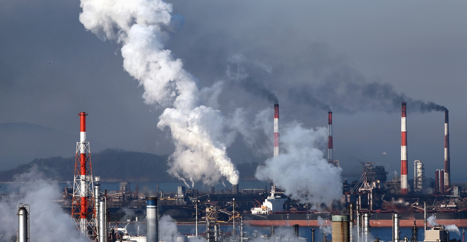 Industrial area with plant and factory