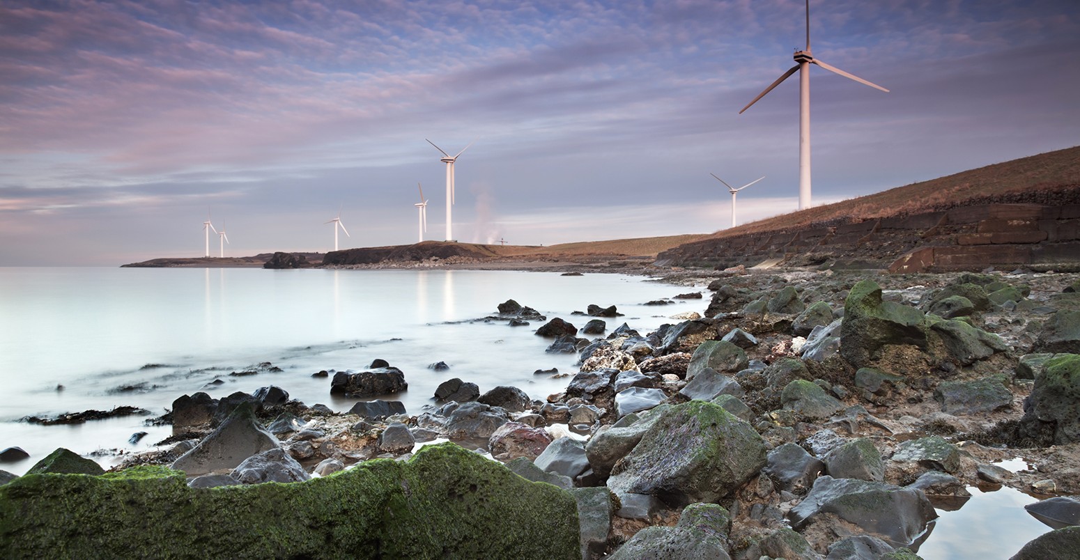 Wind turbines near Workington (Cumbria, England, UK)