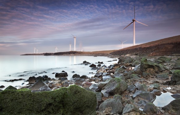 Wind turbines near Workington (Cumbria, England, UK)