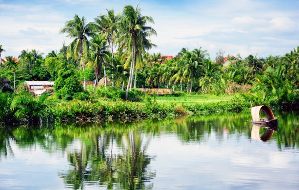 Vietnamese village on the Mekong