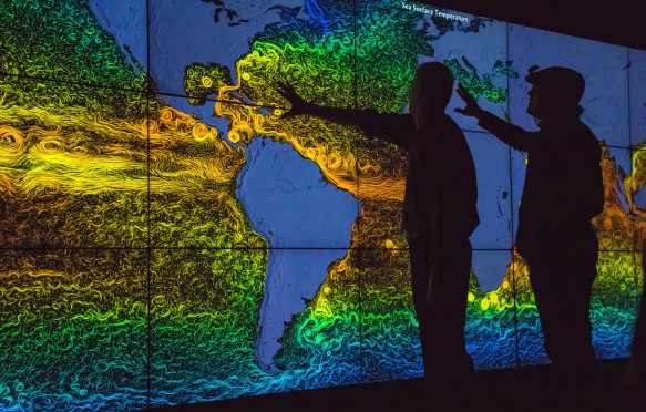 Leonardo DiCaprio visited Goddard Saturday to discuss Earth science with Piers Sellers