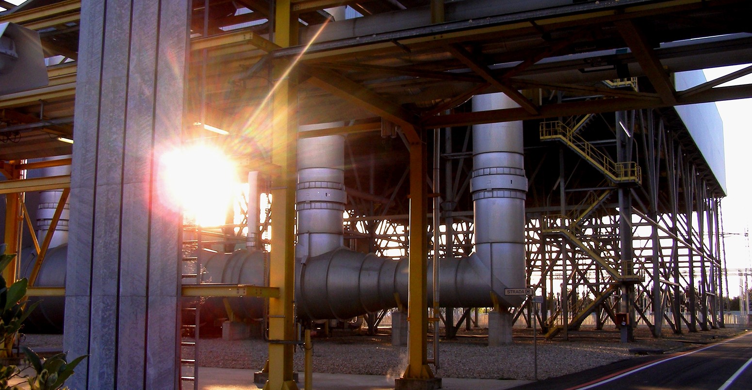 A cogeneration thermal power plant in Ferrera Erbognone, Italy.