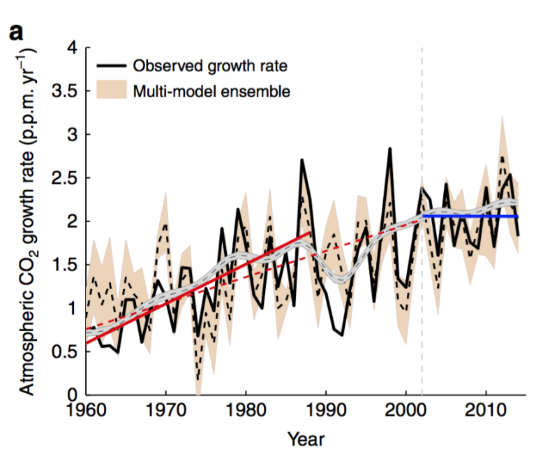 Surge in plant growth explains slower CO2 rise over past decade