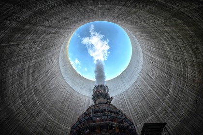 Vast chimney of a thermal power plant