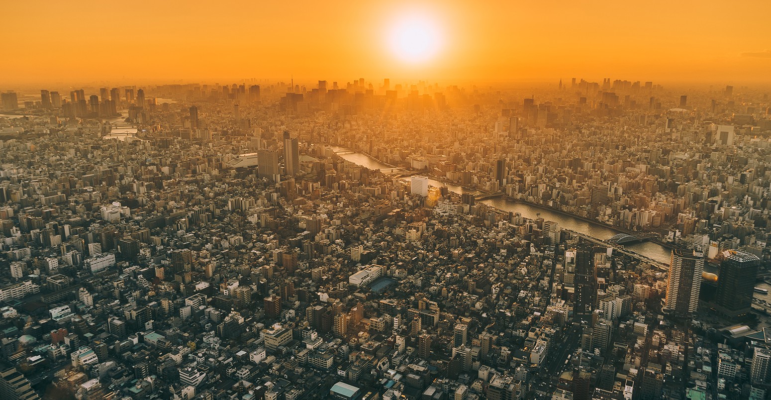 Sunset over Tokyo, Japan