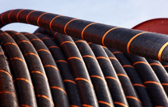 The BritNed cable on its reel, that forms the interconnector between the UK and the Netherlands