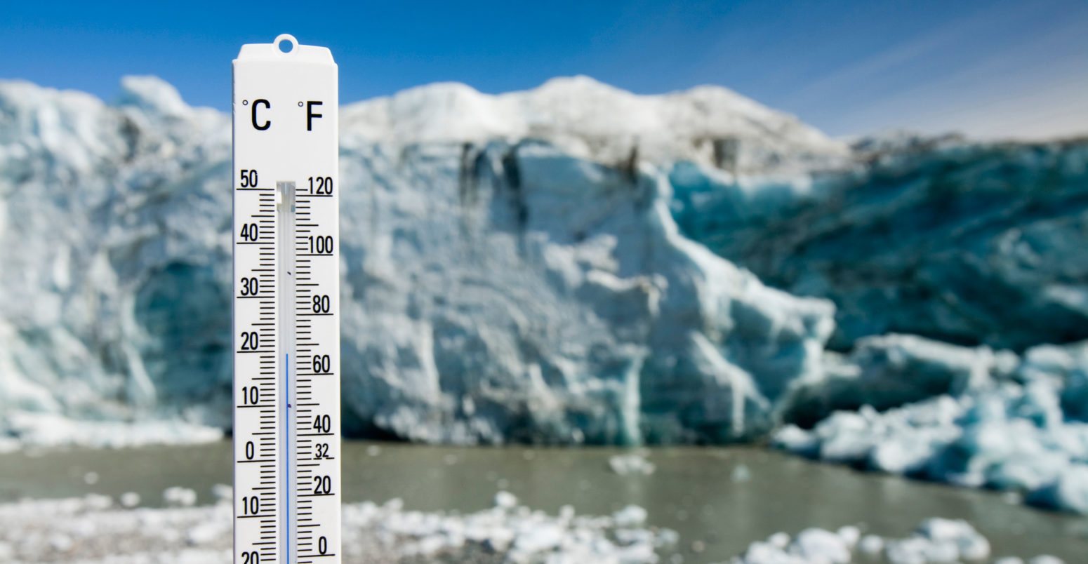 A thermometer taking the air temperature by the Russell Glacier near Kangerlussuaq Greenland