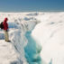 Melt water on the Greenland ice sheet near camp Victor north of Ilulissat