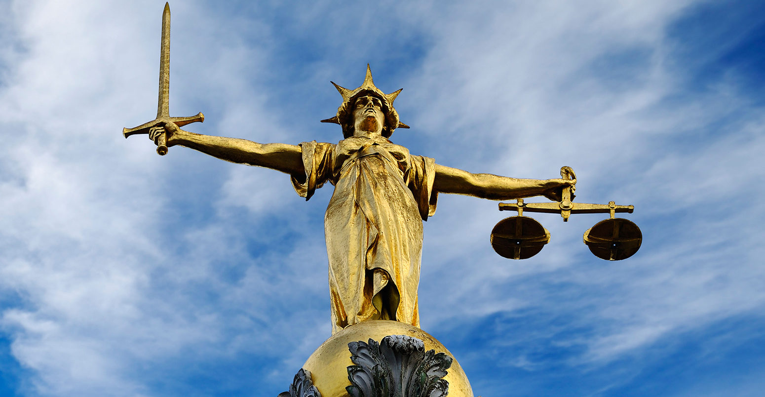 Old Bailey Statue of Lady Justice. Central Criminal Court, London, UK