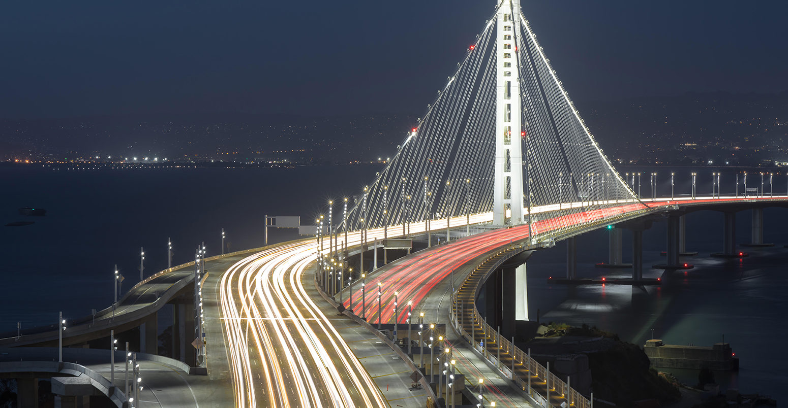 JDWJ4N San Francisco-Oakland Bay Bridge Eastern Span at Night.