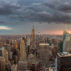 D522WM Storm clouds over city skyline