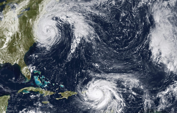 K8JRC4 Hurricane Maria and Jose. Elements of this image furnished by NASA.