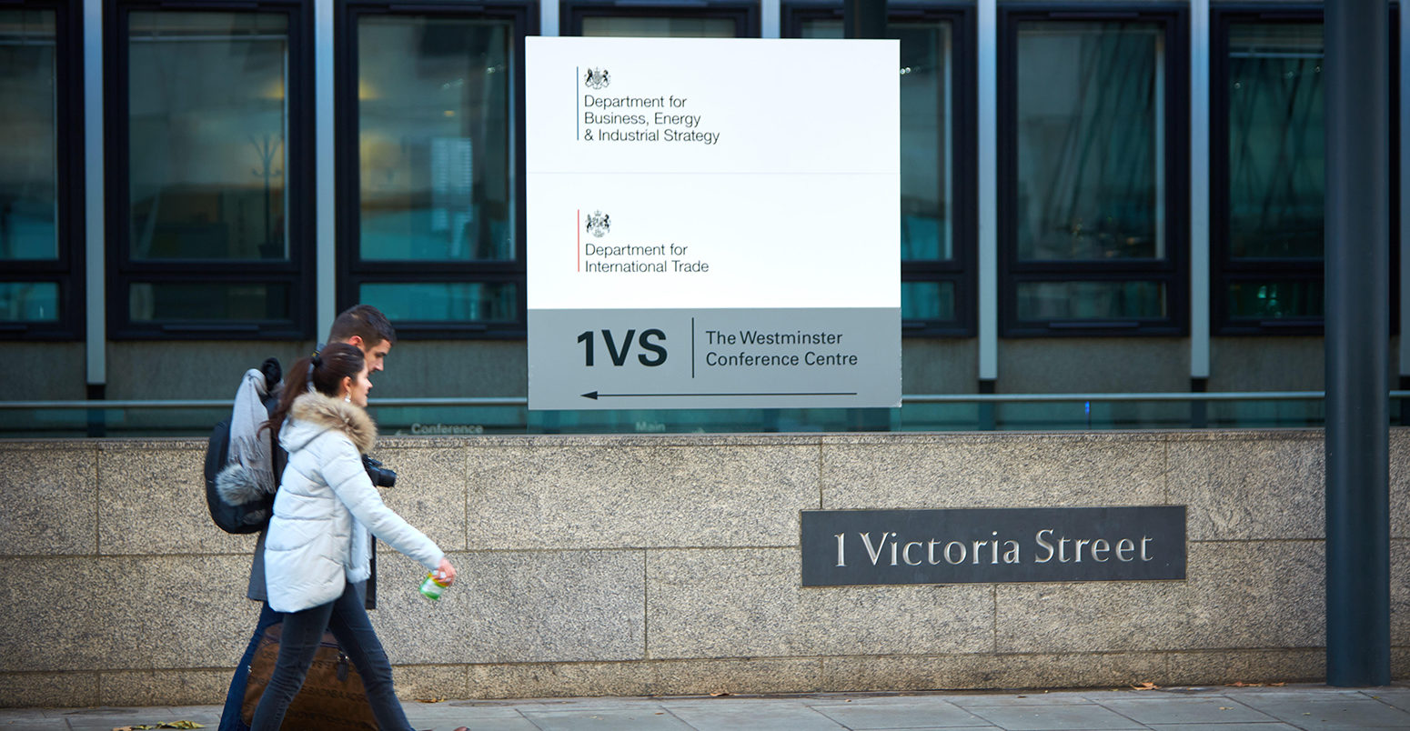 HY0C1N General view of the Department of business, energy and industrial strategy at 1 Victoria Street in London